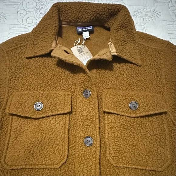 NEW Patagonia Women’s Retro Pile Fleece Shacket Sz S — Shelter Brown — NWT - Picture 6 of 13